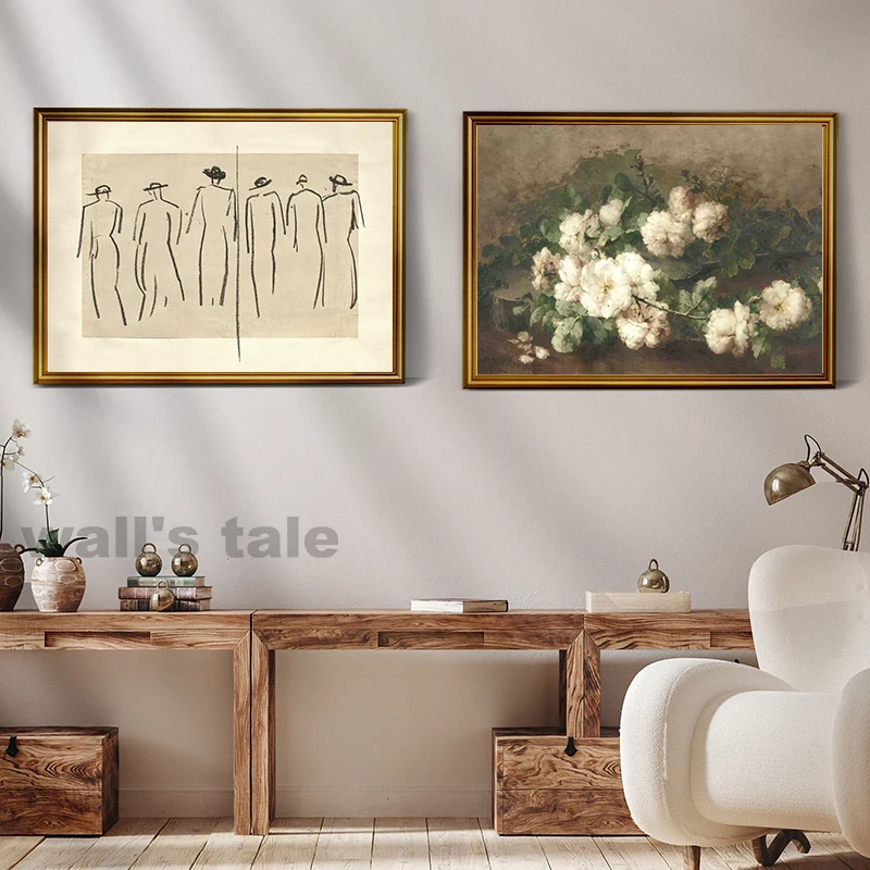 Neutral Art Farmhouse Wall Prints Sailboat Watercolor Painting Canvas Poster Rustic Botanical Gallery Wall Pictures Home Decor - Image 3