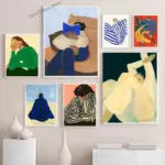 Abstract Figure Lines Girl Reading Book Nordic Posters Prints Wall Art Canvas Painting Blue Strip Wall Picture Home Room Decor