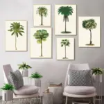 Tropical Palm Tree Vintage Illustrations Posters and Prints Palm Trees Botanical Wall Art Canvas Painting Pictures Home Decor