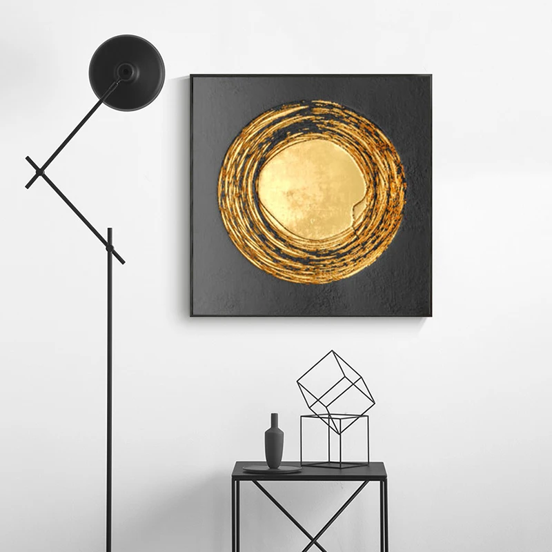 Poster Modern Wall Art Pictures Gold Foil Canvas Oil Paintings Printed Wall Pictures For Living Room Decor Abstract Art Cuadros - Image 4