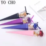 Galaxy Rose Eternal 24K Gold Flower Foil Plastic Artificial Roses Valentines Day Gift Beauty Golden Flowers for Wedding Decor