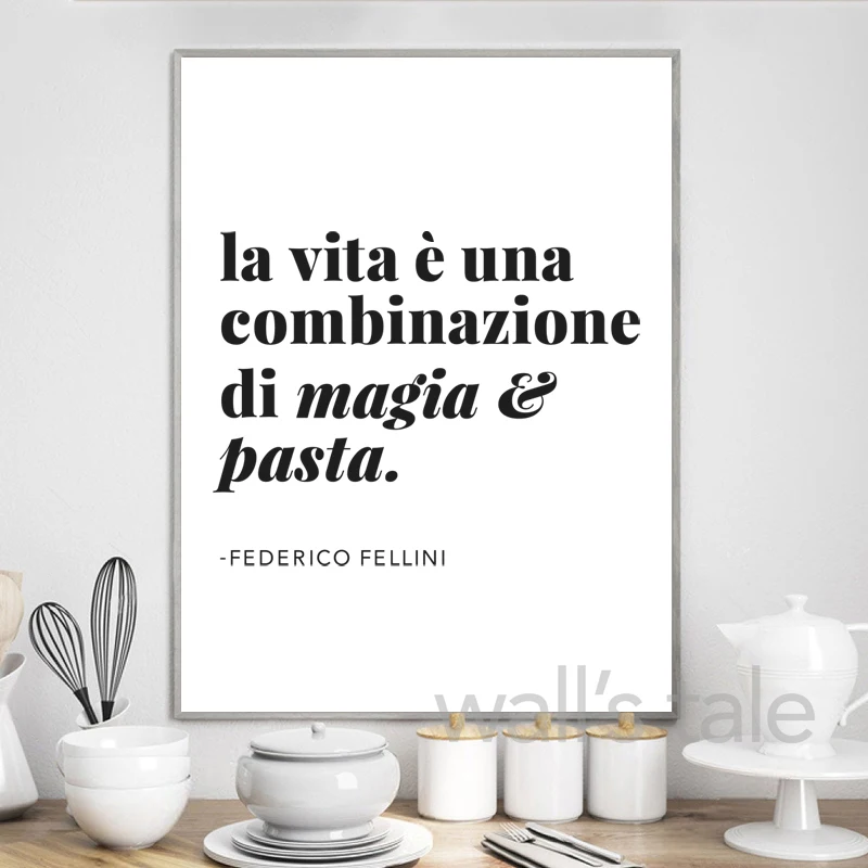 Italian Quotes Typography Prints Kitchen Wall Art Pictures Black White Painting Cafe Restaurant Canvas Poster Bedroom Home Decor - Image 4