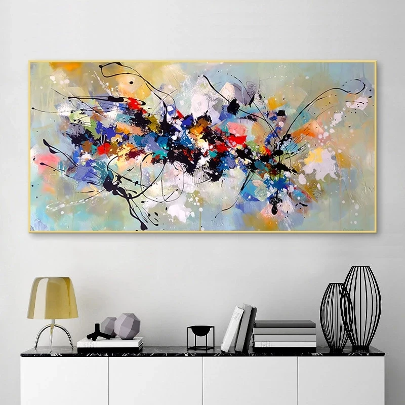 Modern Abstract Art Canvas Posters Colorful Block Oil Painting Print Wall Pictures For Living Room Home Decor Mural Frameless - Image 3
