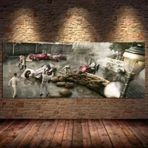 Racing Car Repair Canvas Painting Poster and Prints Hoom Decor Cuadros Wall Art Picture for Living Room Home Decoration Unframed