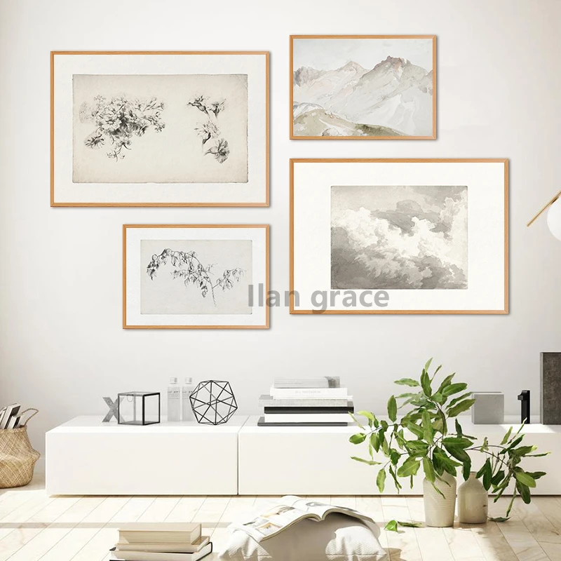 Vintage Flower Plants Sketch Art Prints Neutral Gallery Wall Art Pictures Canvas Painting Farmhouse Country Decoration Posters - Image 5