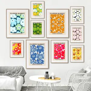 Vintage Flower Market Petal Minimalist Wall Art Canvas Painting Nordic Posters And Prints Wall Pictures For Living Room Decor