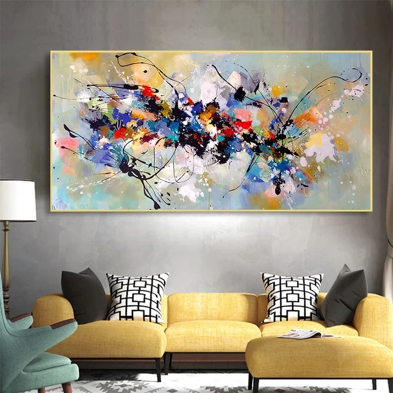 Modern Abstract Art Canvas Posters Colorful Block Oil Painting Print Wall Pictures For Living Room Home Decor Mural Frameless - Image 4