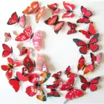12 Pcs Red/White Butterflies Wall Sticker For Home Decor 3D Butterfly Magnet Fridage Decals Bedroom Closets Wedding Decoration