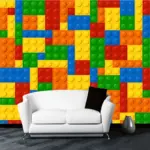 Custom Wall Cloth 3D Colorful Toy Blocks Bricks Wall Covering Wallpaper For Kids Room Backdrop Wall Home Decor Large Mural