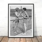 Tennis Poster Canvas Art Print Women Smoking Vintage Photography Painting Black and White Picture Home Girls Room Wall Art Decor