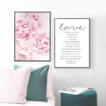 Love is Patient Kind Print Poster Home Living Room Bible Verse Wall Art Canvas Painting Scripture Christian Prints Home Decor