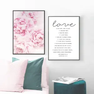 Love is Patient Kind Print Poster Home Living Room Bible Verse Wall Art Canvas Painting Scripture Christian Prints Home Decor