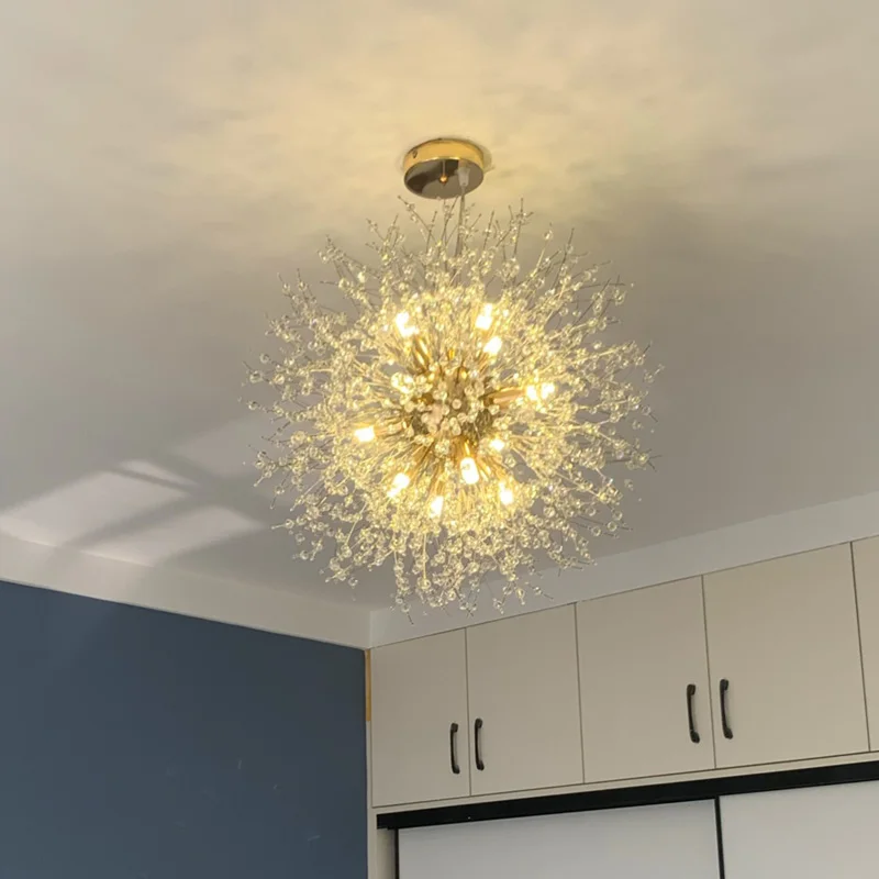 Net red chandelier modern minimalist clothing store crystal bedroom lamp dandelion light luxury living dining room lighting - Image 5