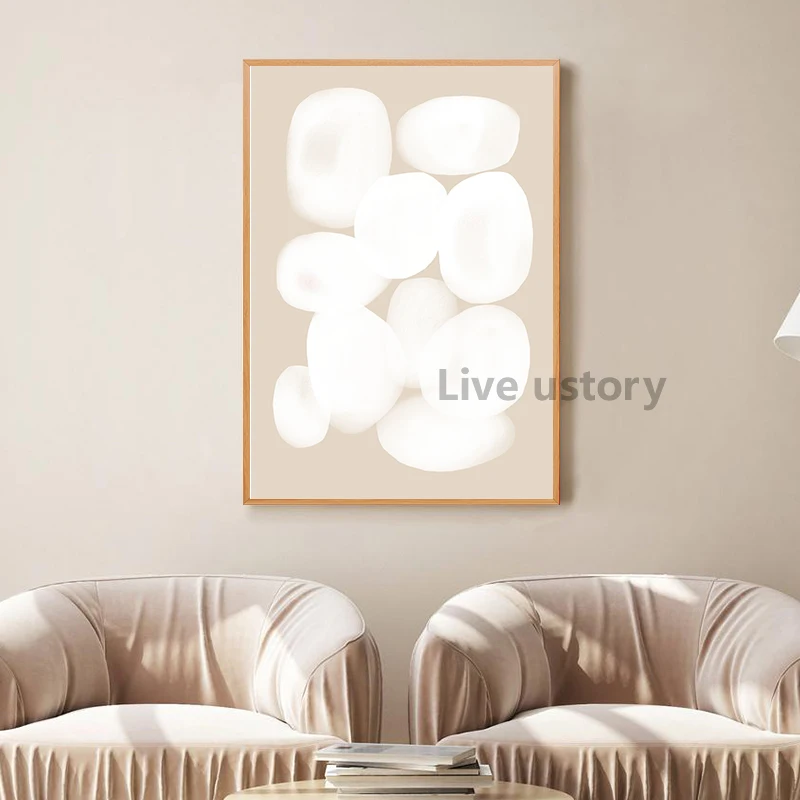 Earth Tone Abstract Geometry Canvas Painting Beige Gray Neutral Color Poster Wall Pictures Boho Wall Art Print Living Room Decor - Image 5