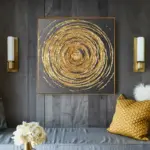 Poster Modern Wall Art Pictures Gold Foil Canvas Oil Paintings Printed Wall Pictures For Living Room Decor Abstract Art Cuadros