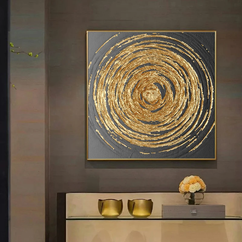 Poster Modern Wall Art Pictures Gold Foil Canvas Oil Paintings Printed Wall Pictures For Living Room Decor Abstract Art Cuadros - Image 3