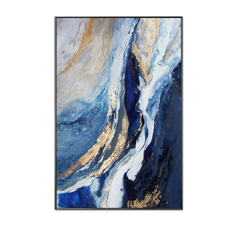 Nordic Abstract Modern Blue Atmospheric Oil Canvas Painting Posters and Prints Wall Art Cuadros for Living Room Home Decoration - Image 3