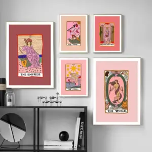 Nordic Abstract The Lovers Tarot Wall Art Pictures Canvas Painting Sun Empress Priestess Posters Prints Living Room Home Decor