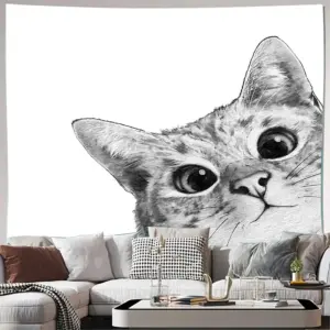 Cat Tapestry Wall Hanging Anime Aesthetic Room Decor Japanese Kawaii Home Decor Living Room Bedroom Wall Art Vintage Tapestry