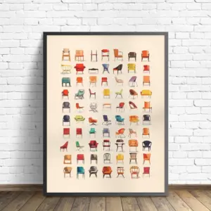 Mid Century Bauhaus Furniture Poster Vintage Design Classic Chair Artwork Canvas Painting   Wall Art for Living Room Home Decor