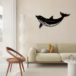 The Dolphin Metal Hanging Wall Art Sculpture Sign Outdoor Decor for Living Room Bathroom Kitchen Ourdoor Metal Wall Art Decor