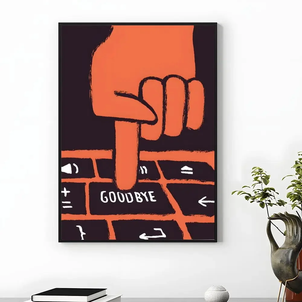 Hair Dryer Poster Humorous Bathroom Illustration with Blowing Hair Figure Pictures Modern Minimal Character Wall Art Print Decor - Image 4