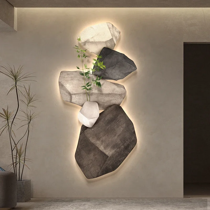 Modern simple entrance porch mural corridor senior sense led wall lamp painting living room healing wall lamp painting - Image 4