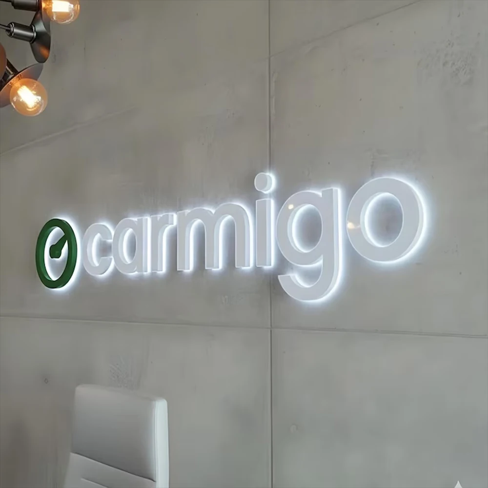 Custom Business Logo Illuminated Backlit Sign 3D Metal Letters Stainless Steel Outdoor Office Wall Signage for Dropshipping - Image 5