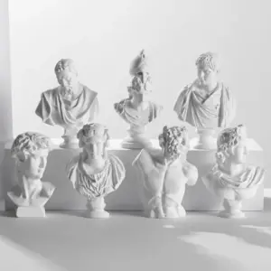New Mini Figurine Plaster Statue Greek Mythology Celebrities Famous Sculpture Drawing Practice Gypsum Bust Portraits Home Decor