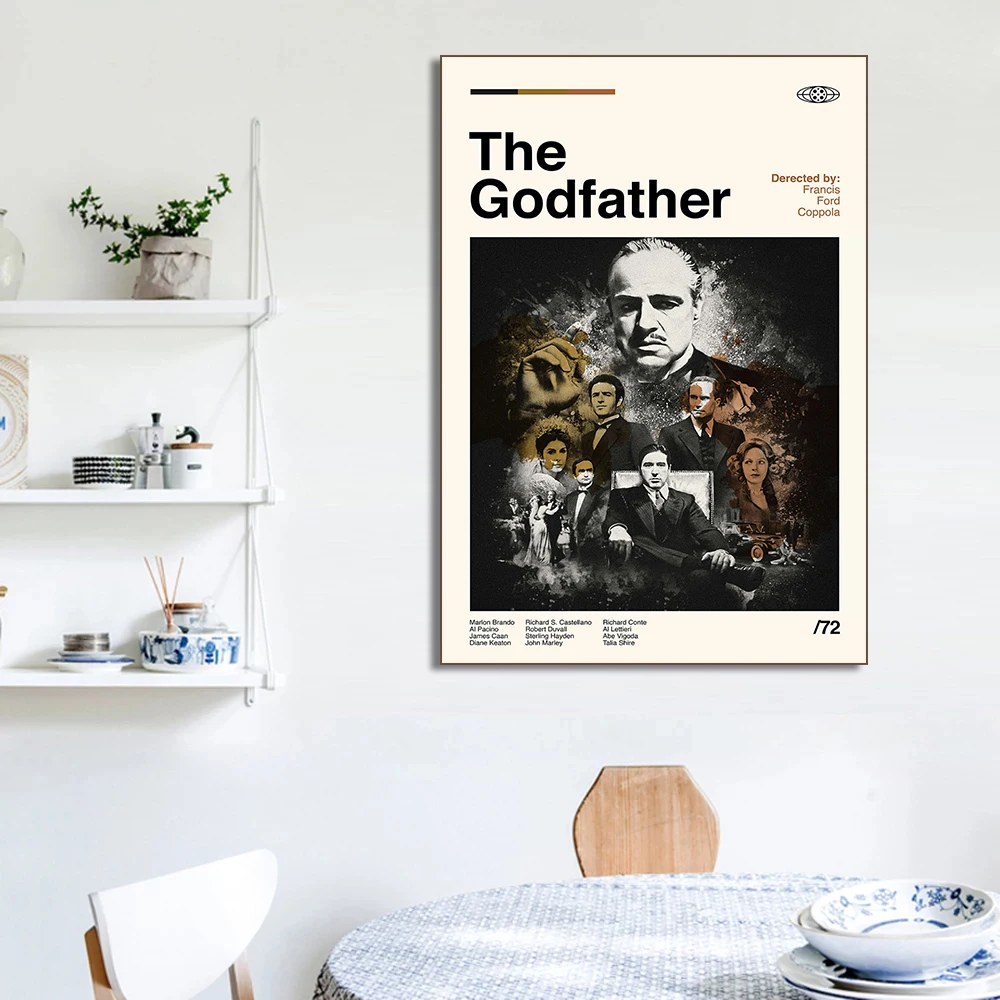 Classic Movie TV Show Friends Back To The Future Pulp Fiction The Godfather Poster Art Canvas Painting Living Room Home Decor - Image 4