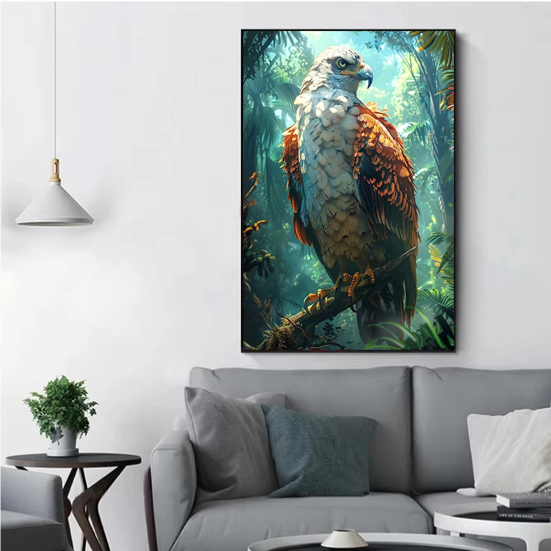 Tropical Animals Fantasy Poster Tiger Leopard Parrot in Jungle Canvas Painting Wall Prints Picture for Living Room Home Decor - Image 5