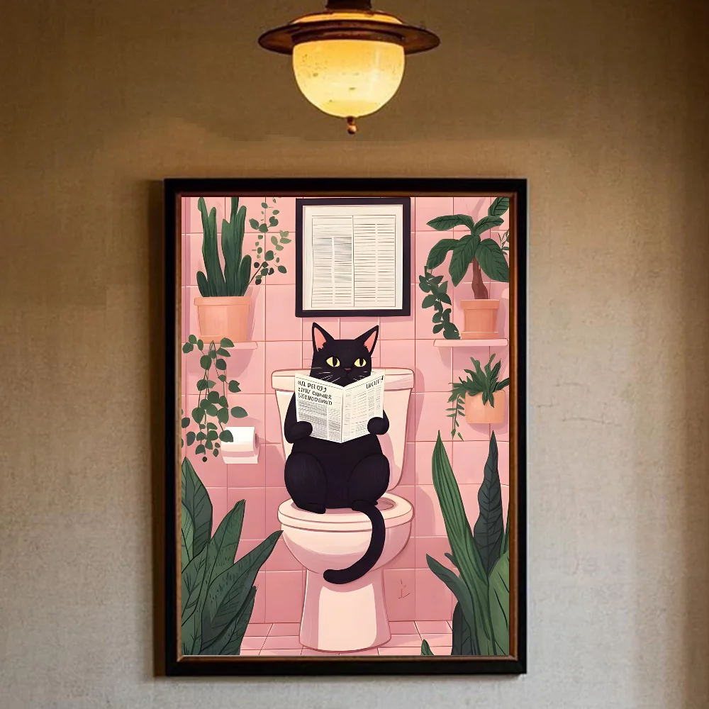 Art Green bedroom and cat Poster HD art sticky wall waterproof home living room bedroom bar aesthetic decoration - Image 3