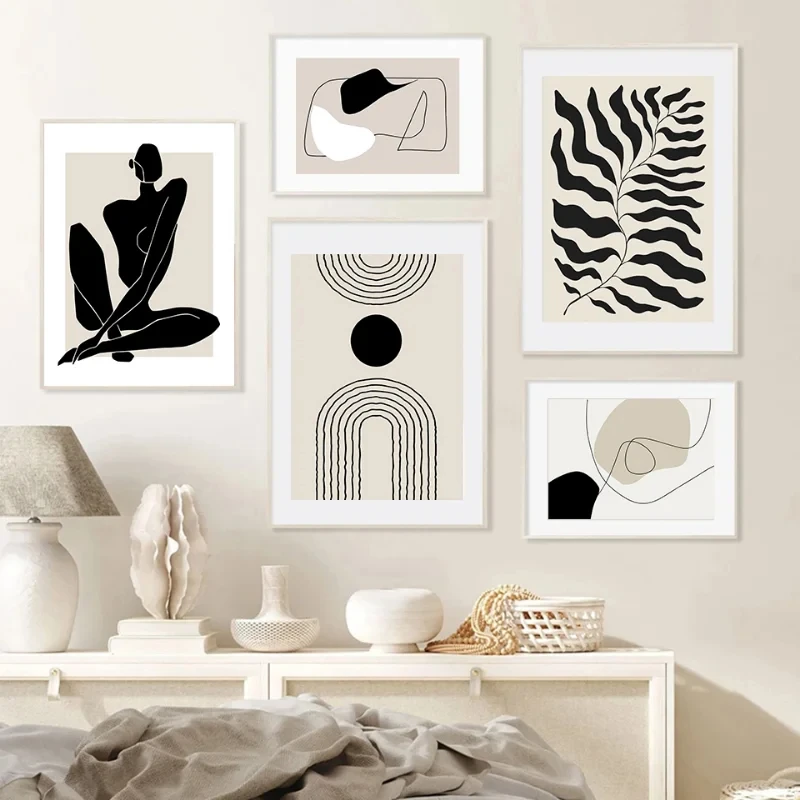 Geometric Leaf Rainbow Abstract Boho Canvas Prints Bohemia Line Poster Nordic Room Wall Aesthetics Art Painting For Home Decor - Image 3