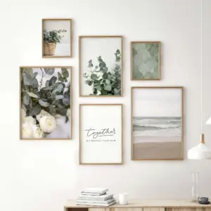 Sage Green Botanical Prints Canvas Poster Eucalyptus Gallery Wall Art Room Decor Boho Green Photography Photo Print Poster Gift