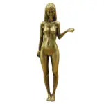 Brass Beauty Copper Ornaments Antique Hand Grips Bare Hand Model Plaything Desktop Ornament Female Statue Arts Home Decoration