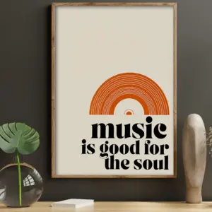 Retro "Music Is Good for The Soul" Quotes Canvas Prints Gorgeous Music Art Posters for Modern Home Office Living Room Home Decor