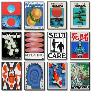 Japan Okinawa Travel Green Willow Tree Canvas Poster Abstract Open Your Mind Wall Art Prints for Modern Living Room Home Decor