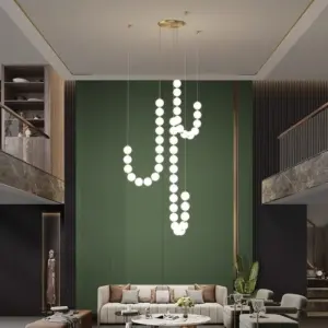 Nordic Prayer Beads LED Pendant Lamp for Living Dining Room Kitchen Food Tables Staircase Chandelier Home Decor Light Fixture