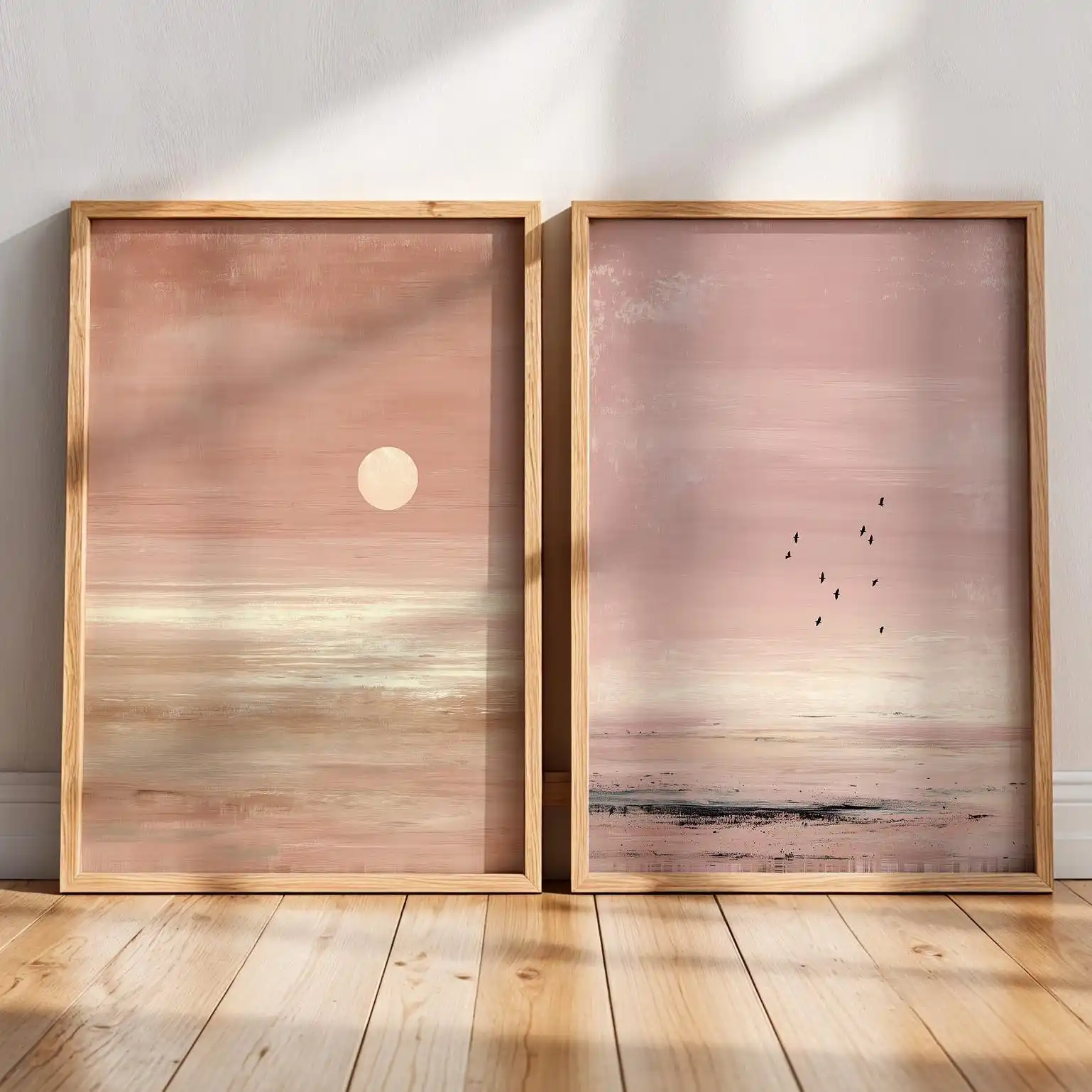 Japandi Wall Art Minimalist Pink Sunset Print, Scandinavian Zen Decor, Abstract Landscape Artwork, Earth Tones Boho Wall Decor - Image 5