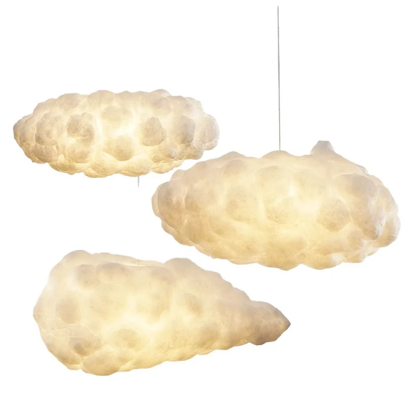 Modern White Cloud Pendant Lamp, Creative Hanging Light for Cafe, Shop, Restaurant & Kids Bedroom Decor