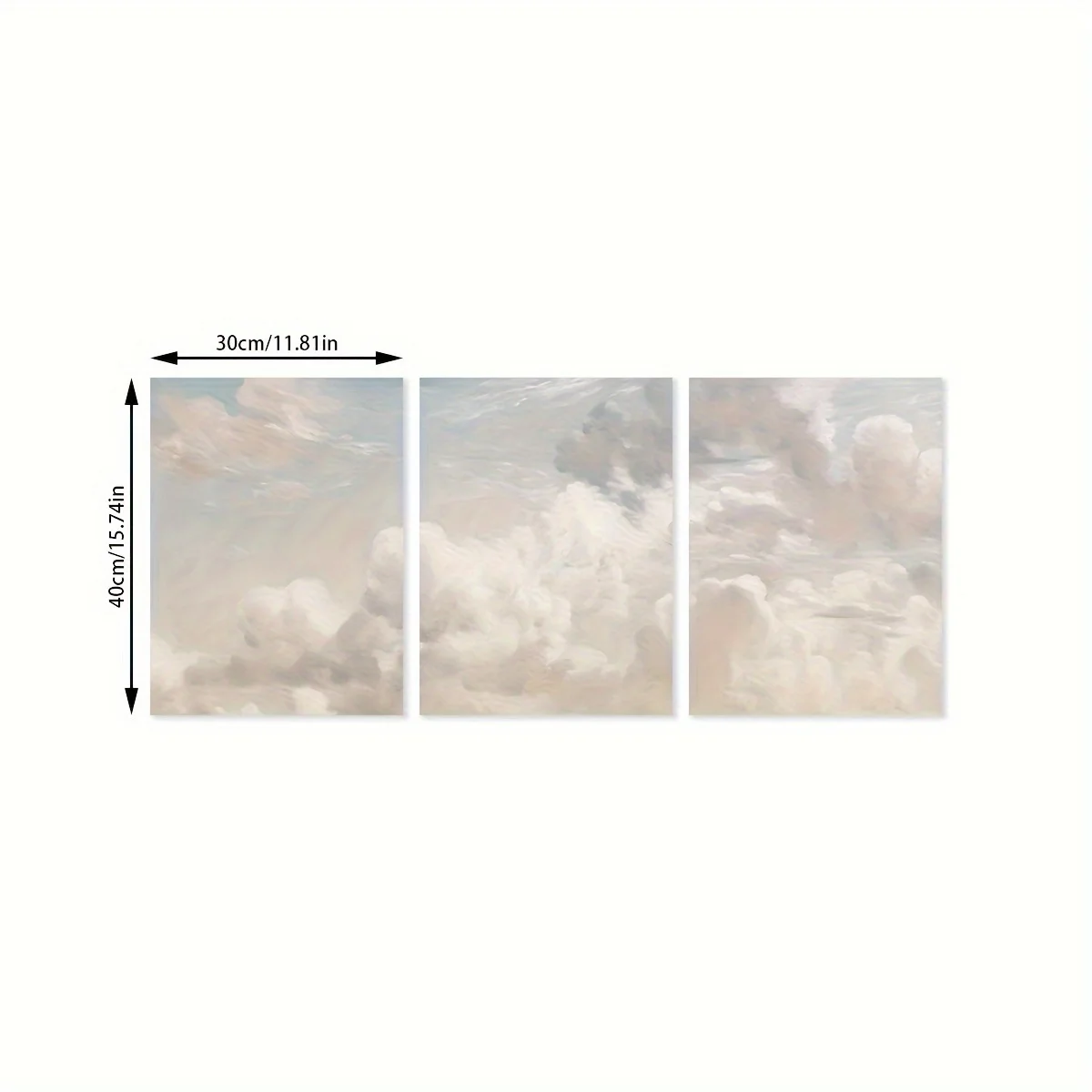 3pcs Unframed Vintage Powder Cloud Sky Landscape Scandinavian Nordic Style Canvas Painting, Creative Canvas Poster Waterproof Ca - Image 6