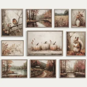 Art Earthy Fall Rustic Gallery Decoration Wall Prints Canvas Painting Gift Bedroom Decor Vintage Autumn Print Poster Wall