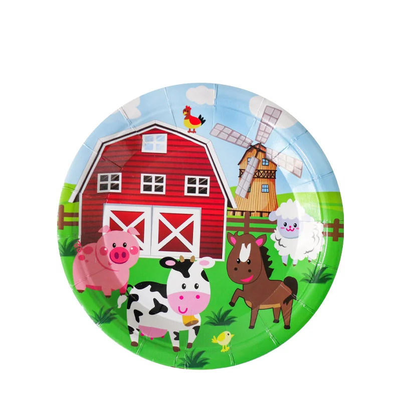 Farm Cow Theme Birthday Party Animal Party Cow Decoration Disposable Cups Plates Flags Tablecloth Baby Shower Balloon Decoration - Image 2
