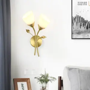 Real Copper Led Wall Sconce Lamp Modern Bedroom Bathroom Mirror Wall Art Light Fixture Living Room Bedside Home Decor E14/E27
