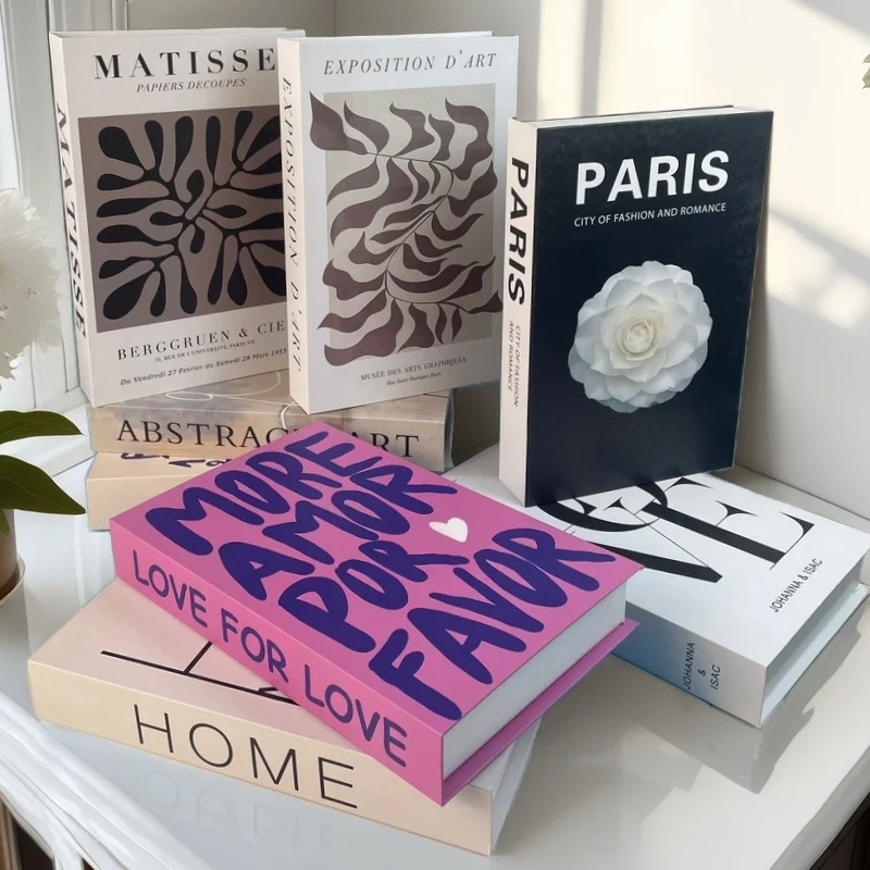 Open Luxury Fake Book Storage Box Abstract Decorative Books Design Coffee Table Books Bedroom Shelf Ornament Interior Home Decor - Image 2