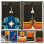 Minimalist Iconic Aviation Supersonic 2.04 Jet Contemporary Poster and Prints Canvas Painting Wall Art Pictures Home Decor