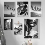 Black And White Fashion Luxury Personality Photography Pictures Art Posters Canvas Printing Sinks Bathroom Dressing Tables Decor