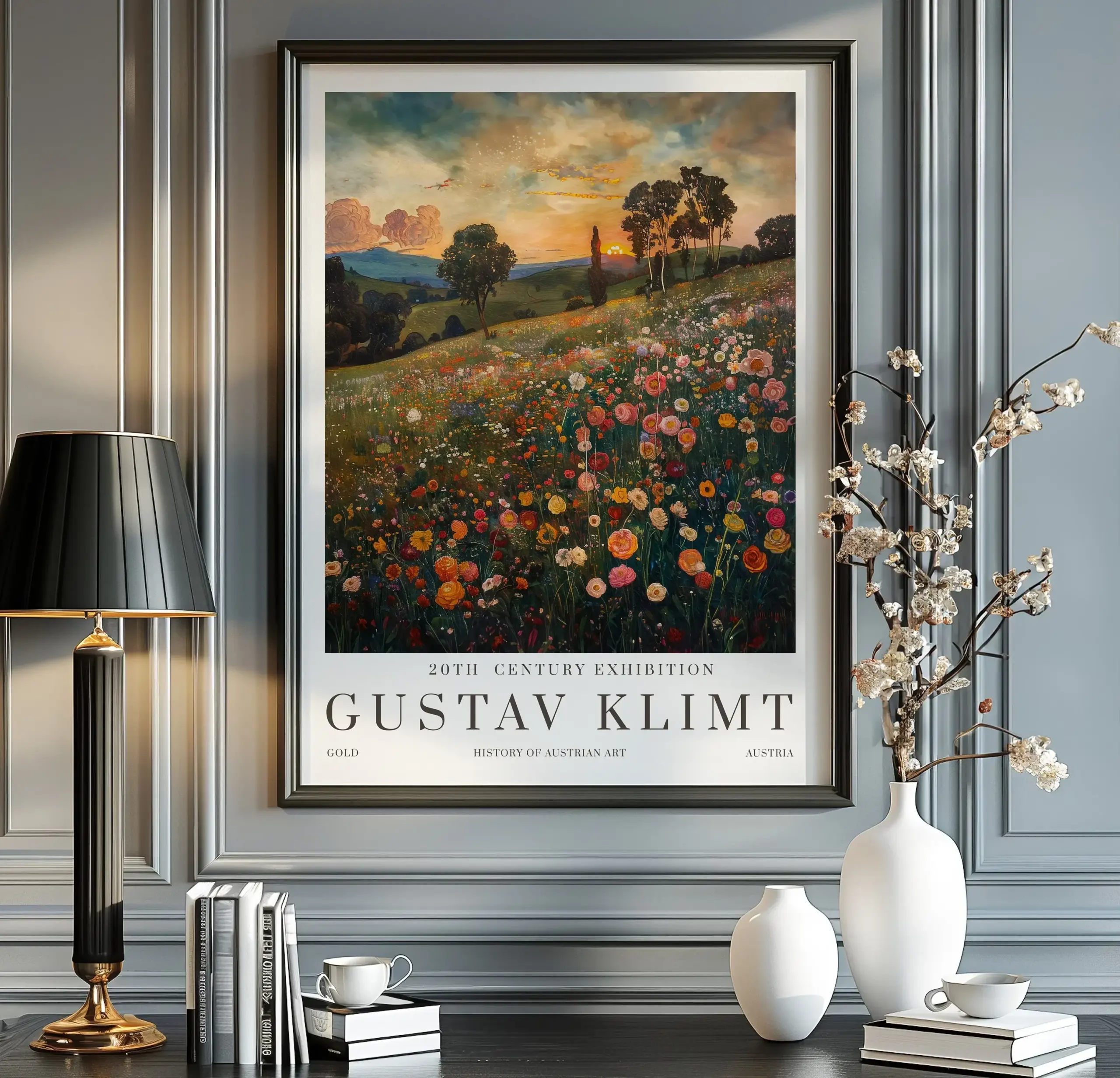 Gustav Klimt Garden Cat and Fox Canvas Print Moon and Village Klimt Museum Wall Art Poster Modern Living Room Home Decor Gifts - Image 4