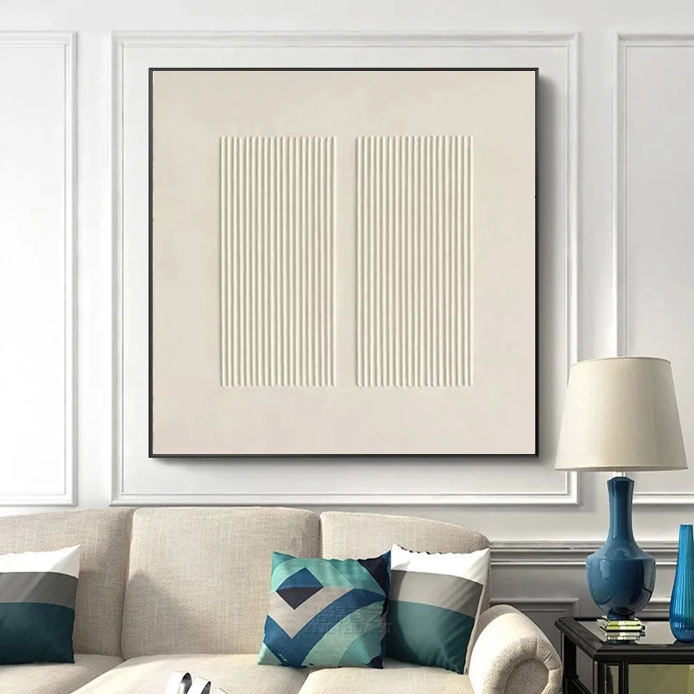 Modern Nordic 3D Texture Wall Poster Print Pure Beige and Black Minimalist Canvas Art Line Painting Living Room Home Decor Mural - Image 4