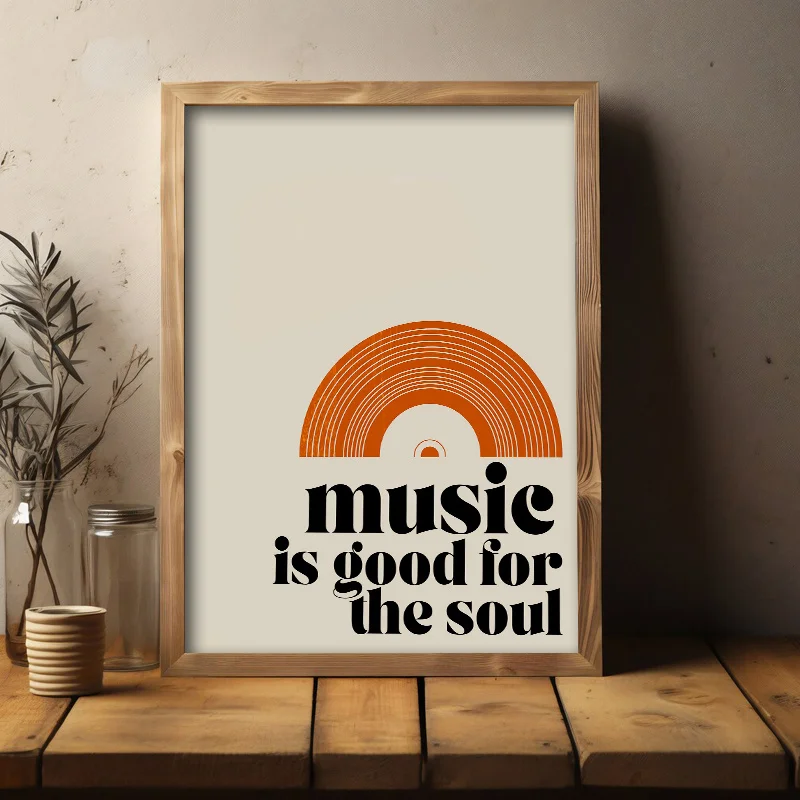 Retro "Music Is Good for The Soul" Quotes Canvas Prints Gorgeous Music Art Posters for Modern Home Office Living Room Home Decor - Image 4